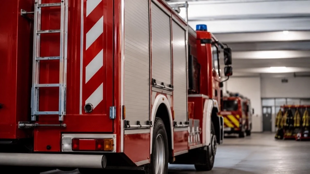 Generisches Feuerwehrfahrzeug als Symbolbild für einen Dachstuhlbrand und Feuerwehreinsatz im Südharz.
