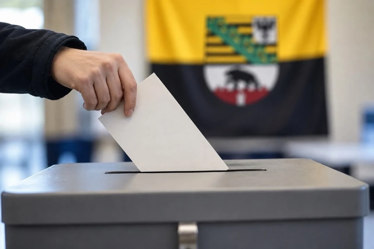 Stimmzettel und Wahlumschlag zur Landtagswahl Sachsen-Anhalt mit regionalem Bezug zum Harz