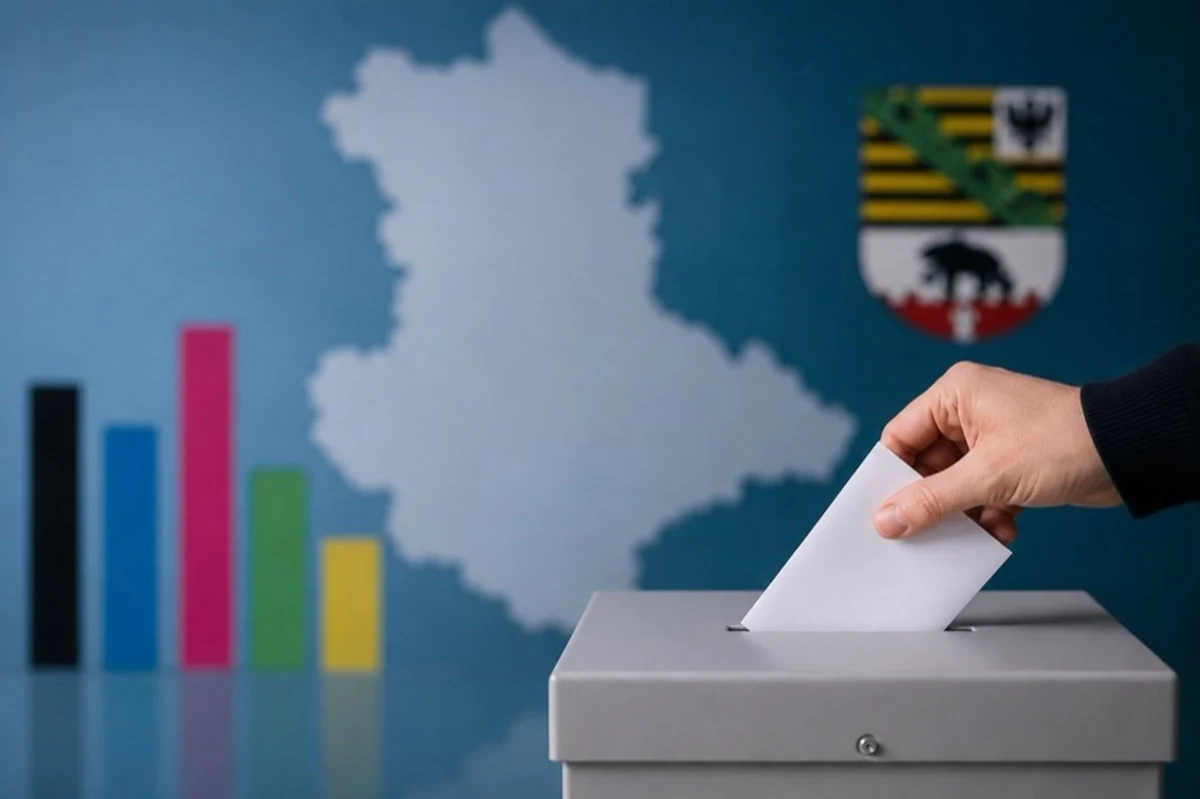 Wahlurne und Stimmzettel zur Landtagswahl in Sachsen-Anhalt und möglichen Minderheitsregierung im Harz