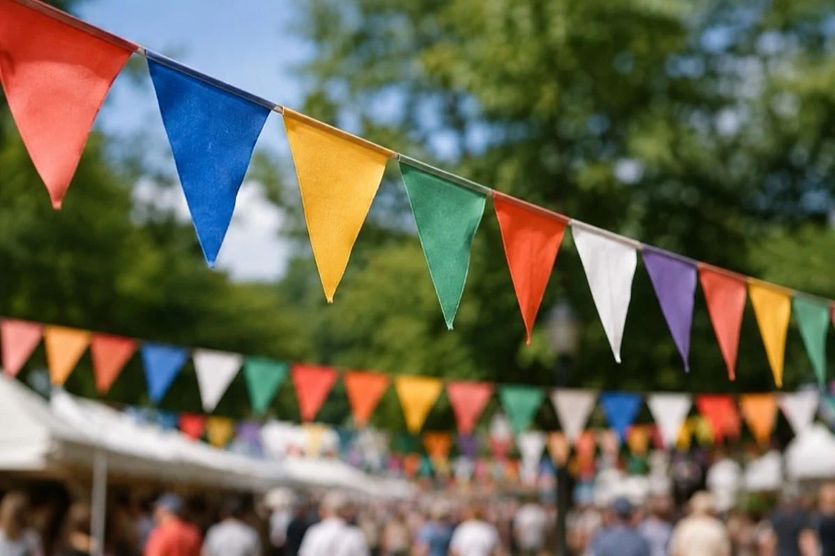 Historischer Markt mit Holzständen und Menschen in Gewandungen als Motiv zum Sehusafest 2026 in Seesen im Harz