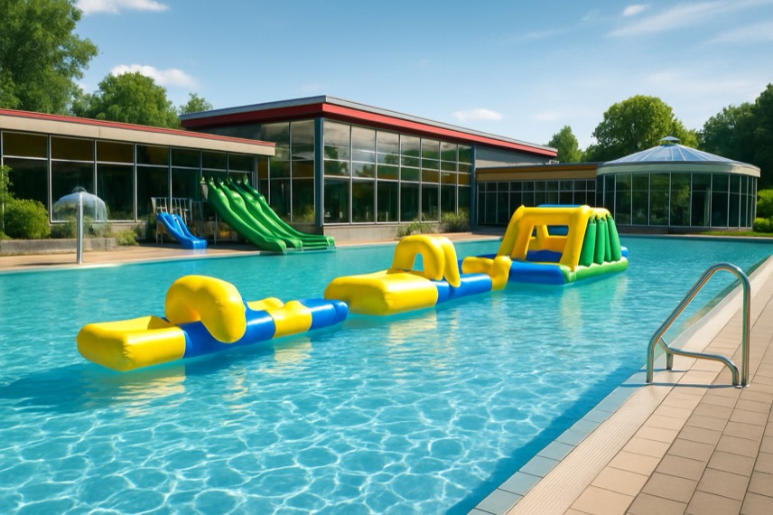 Das Vitamar in Bad Lauterberg bietet ideale Bedingungen für Pool-Events mit Rutschen und Spielmodulen. Die Außenbecken laden zum Mitmachen ein. (Symbolbild – exemplarisch)