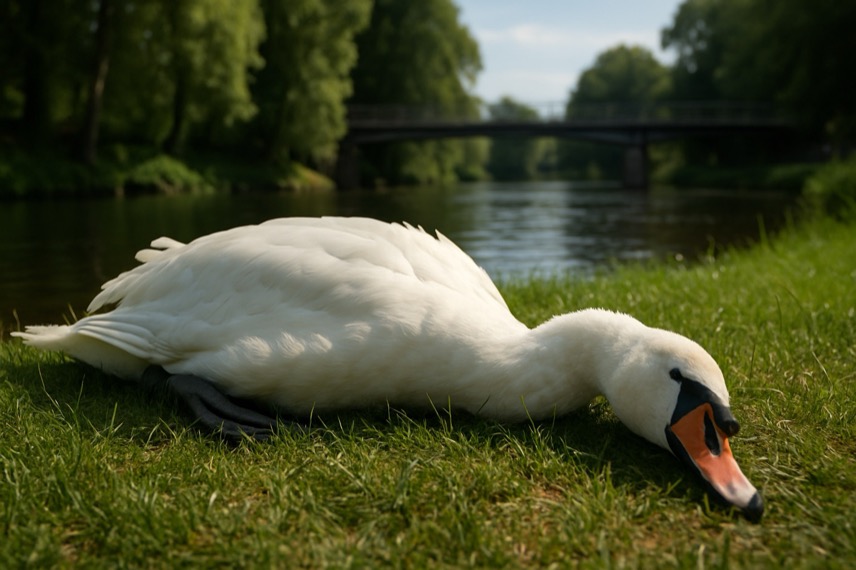 Toter Schwan