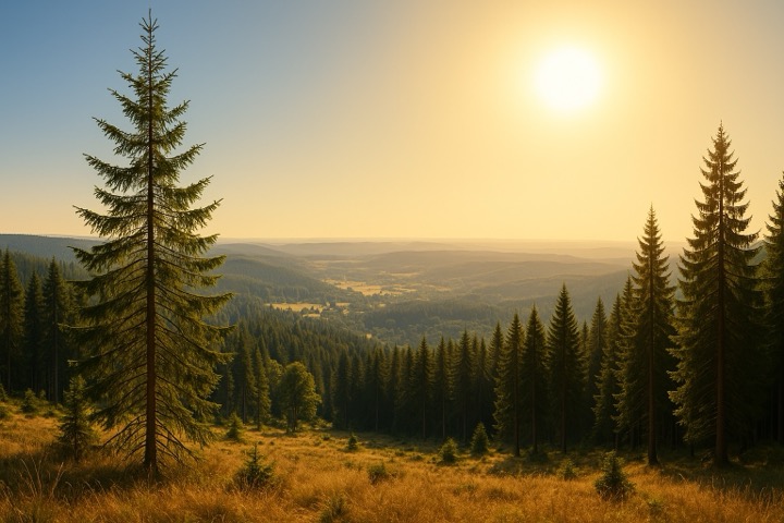 Wald mit Hitze