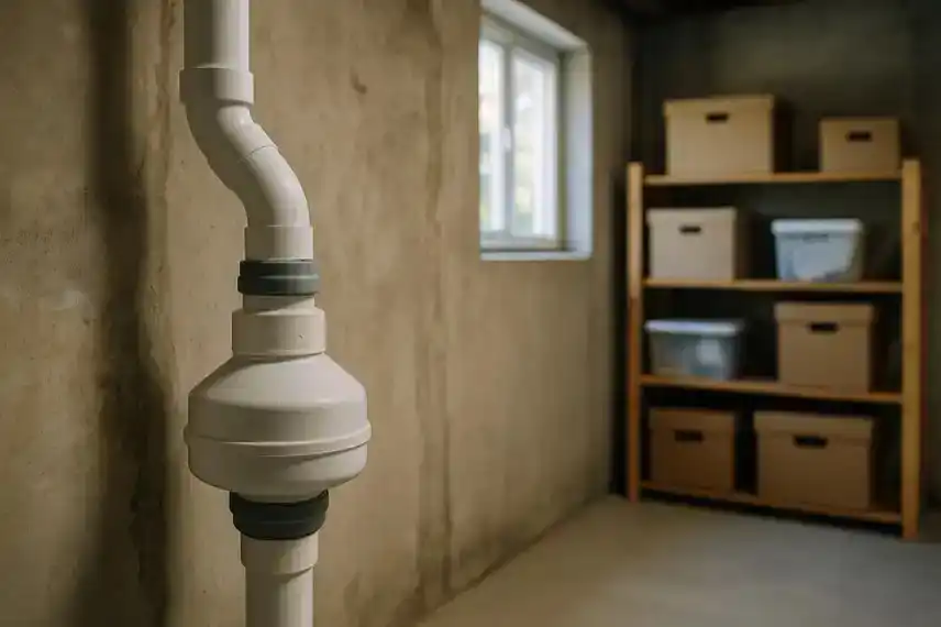 Radon-Schutzsystem im Keller in Goslar Harz – Beispiel für Sanierungsmaßnahme gegen erhöhte Radonwerte.