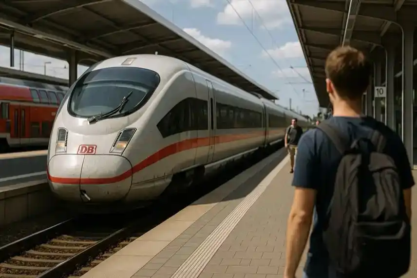 ICE-Zug im Bahnhof als Darstellung der Fahrplanänderungen 2026 in Sachsen-Anhalt und den Auswirkungen auf den Harz.