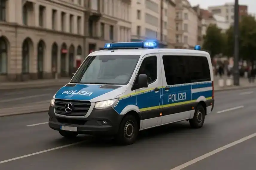 Symbolbild Einbruch in Sanitätsfirma in der Börde mit Werkzeugkoffer, Kabeln und Polizeiabsperrung vor einem Firmengebäude.