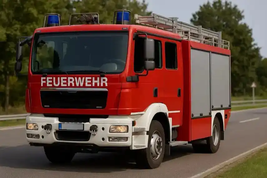 Scheunenbrand im Harz – Feuerwehr löscht brennende Scheune, Rauch und Flammen, Einsatzkräfte im Großeinsatz.