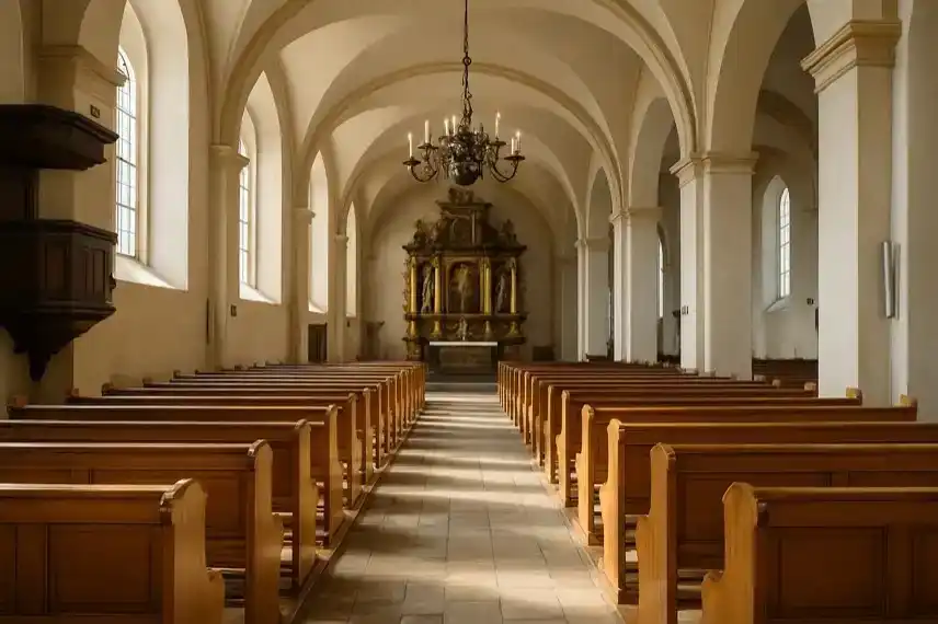 Historische Kirchenarchitektur im Lichterschein