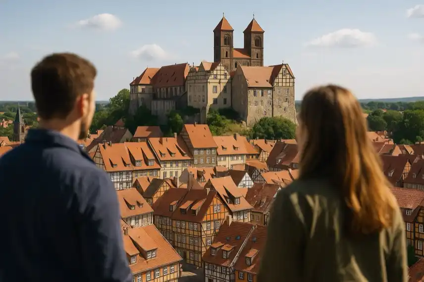 Panorama von Quedlinburg bei Sonnenschein
