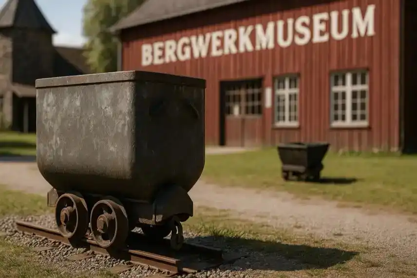 Förderwagen vor dem Oberharzer Bergwerksmuseum im Harz, stellvertretend für die drohende Schließung und die Diskussion um das UNESCO-Erbe.