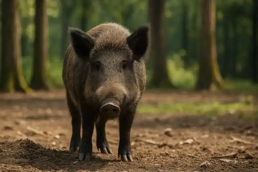Wildschwein im Harzer Wald als Symbolbild für die wachsende Wildschweinplage in Osterode und Umgebung.