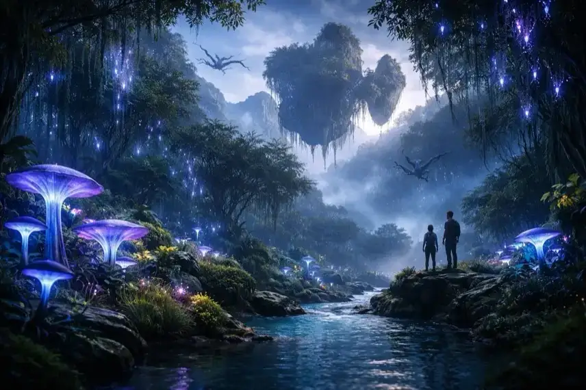 Nebliger Nadelwald mit hohen Fichten, winterlichem Licht und moosigem Waldboden in ruhiger Atmosphäre.