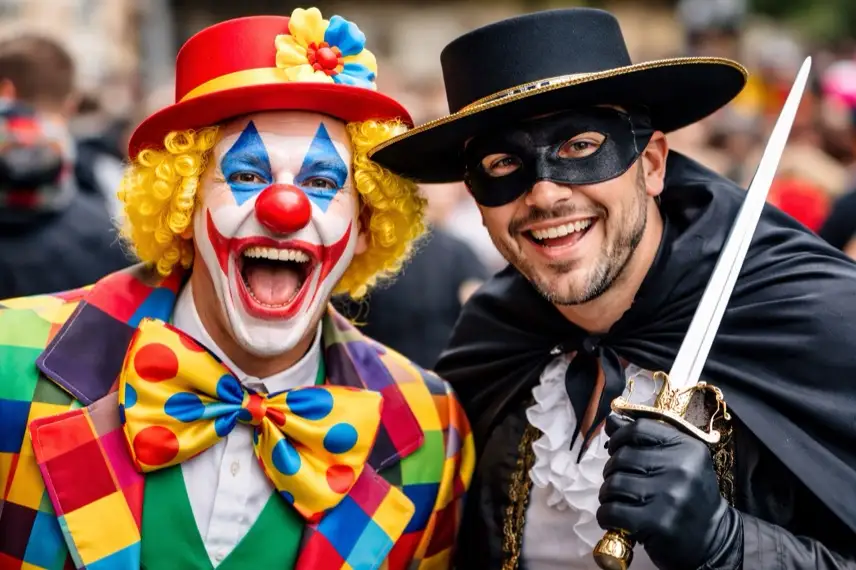 Karnevalsumzug 2026 in Wernigerode mit Festwagen, kostümierten Gruppen und Zuschauern in winterlicher Innenstadt