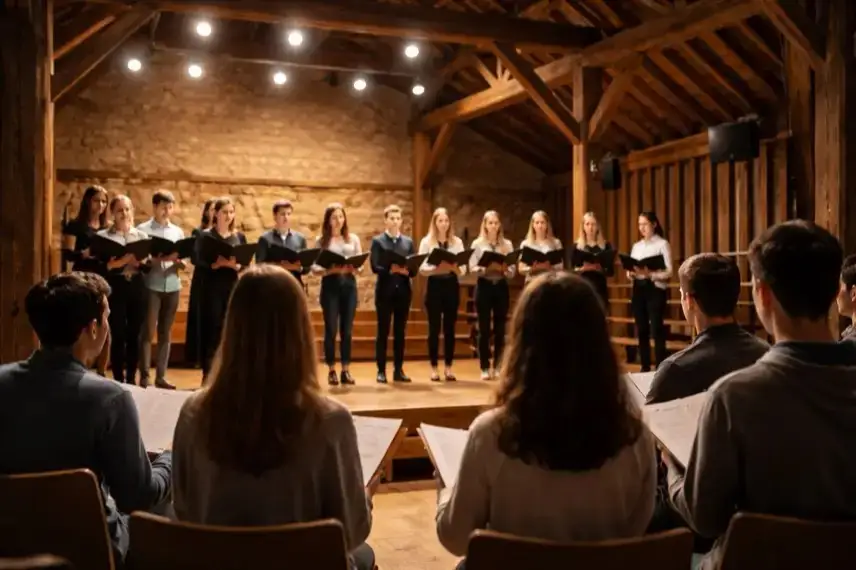 Jugendchor singt in historischer Scheune beim Akademiekonzert in Michaelstein im Harz