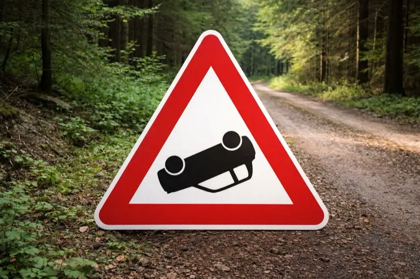 Autoteile liegen in einem Waldgebiet bei Clausthal-Zellerfeld neben einem Forstweg, nachdem ein Fahrzeug illegal entsorgt wurde