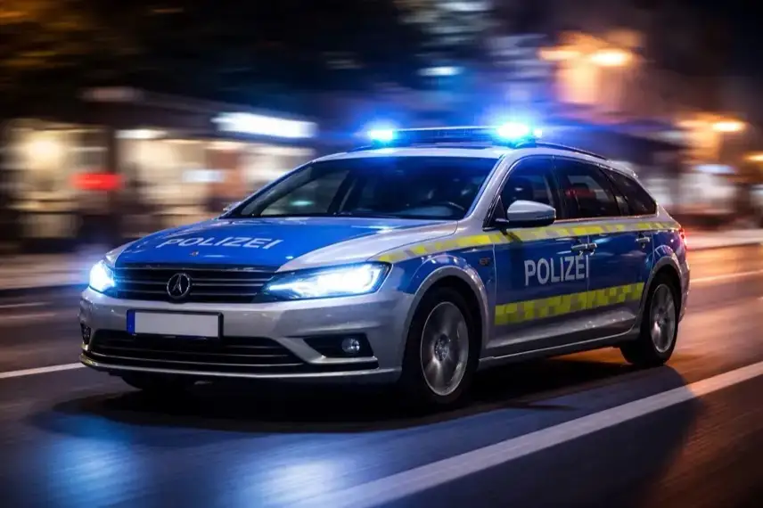 Geparktes Auto in Quedlinburg bei Nacht mit Rauchspuren nach versuchter Brandstiftung in einer Altstadtstraße